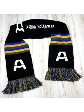 Arrow McLaren SP 48"x6.5" Black Blue Yellow Gray SCARF IndyCar Formula 1 Racing